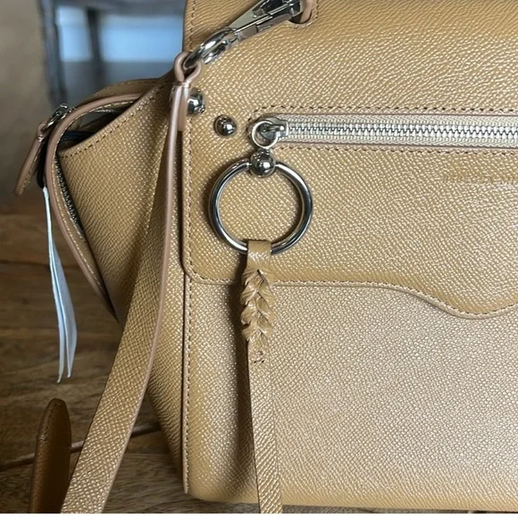Rebecca Minkoff Tan Shoulder Bag with Textured Leather